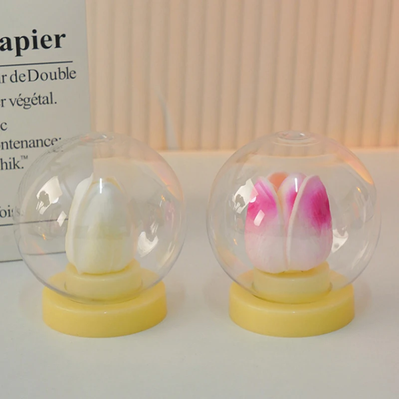 Mini LED Night Light Cute Tulip Desk Lamp Desktop Ornament Bedroom Table Lights Children Holiday Gifts