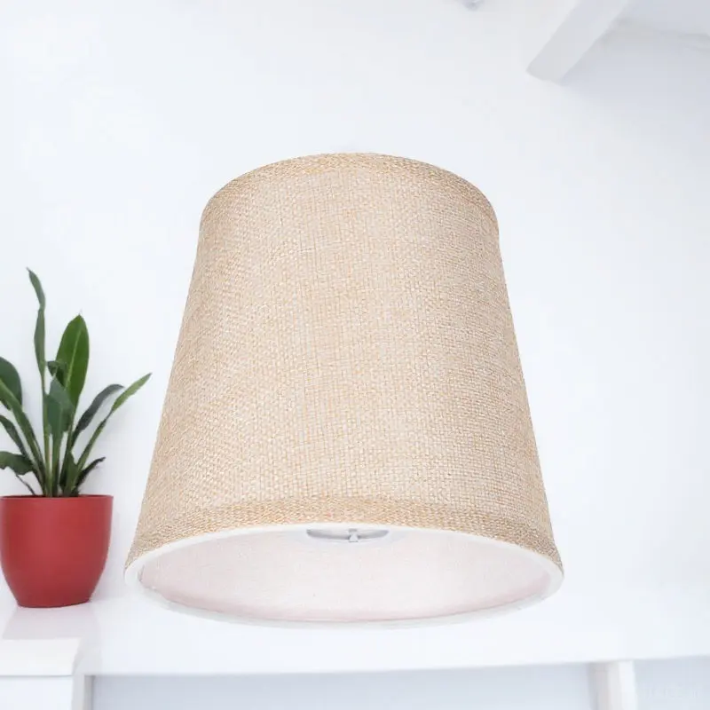 Simple Cloth Lampshade for Pendant Lamp Ceiling Fixture Chandelier Multi Function Light Cover Sturdy Iron Frame Elegant