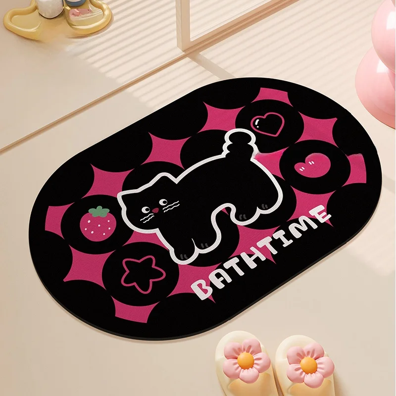 

Влаговпитывающий коврик для ванной комнаты, мультяшный, для домашнего использования, противоскользящий, прочный, для входной двери, туалета и ванной