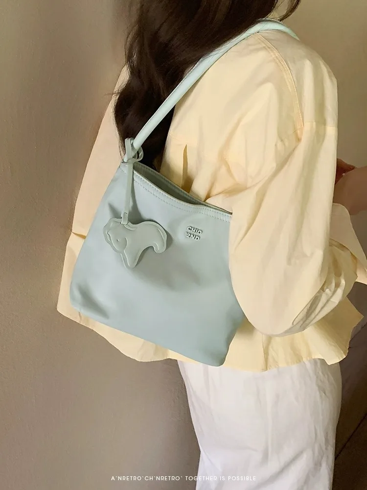 Sweet Girl Macaron Colour Tote Bag 2025 New Spring & Summer Light Luxury Niche Design Shoulder Bag Fashion Handbag Underarm Bag