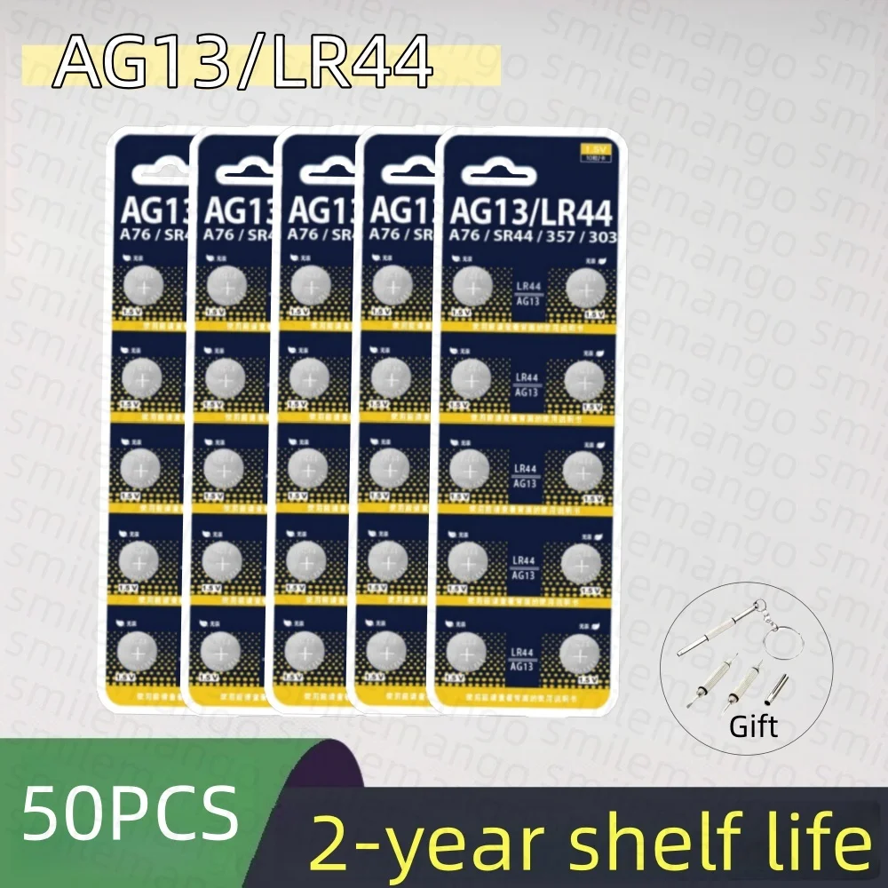 10-100PCS LR44 AG13 Knoopcelbatterij 1.5V 357 SR44 LR1154 Button Coin RW82 SR1154 SP76 Batterijen voor Horloge Speelgoed Afstandsbediening