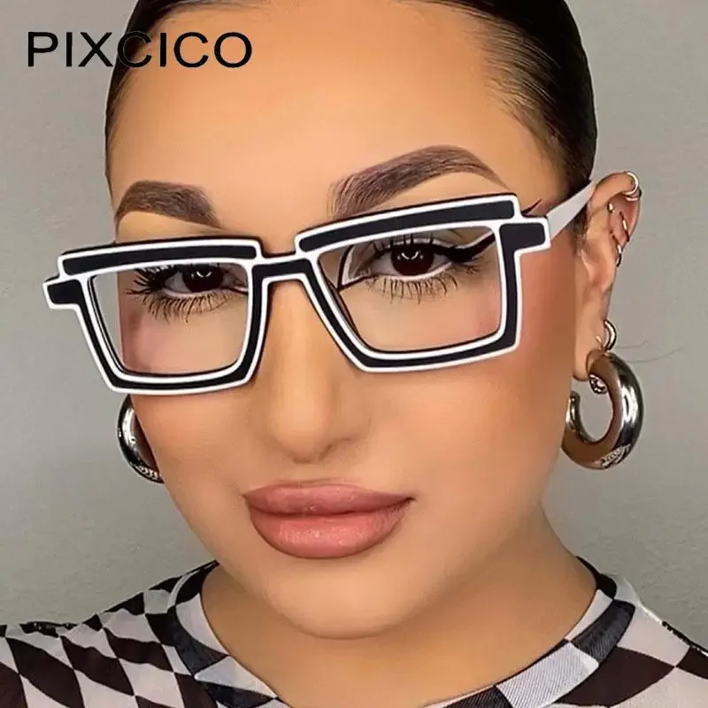 R56791 Fashion Cartoon Stripe Reading Glasses Dioptric +100 +200 +300 for Women Square Stitching Color Presbyopic Eyewear