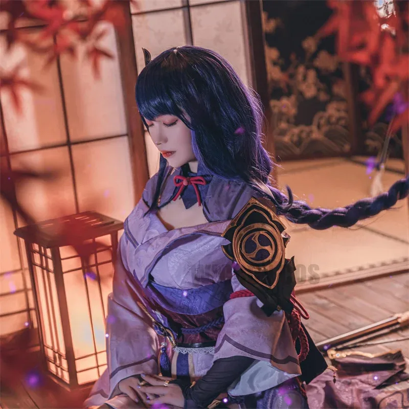 

Genshin Impact Beelzebul Raiden Shogun Cosplay Anime Raiden Shogun Sets Halloween Party Carnival Character Roleplaying Wig