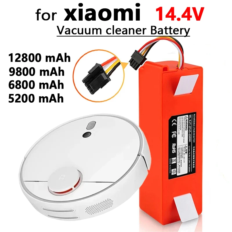 14.4V 12800mAh Robotic Vacuum Cleaner Replacement Battery For Xiaomi Roborock S55 S60 S65 S50 S51 S5 MAX S6 Parts