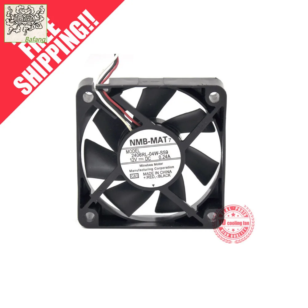 

jinlingge For NMB-MAT Minebea 2406RL-04W-S59 6CM 6015 12V 0.24A Projector 3PIN cooling fan