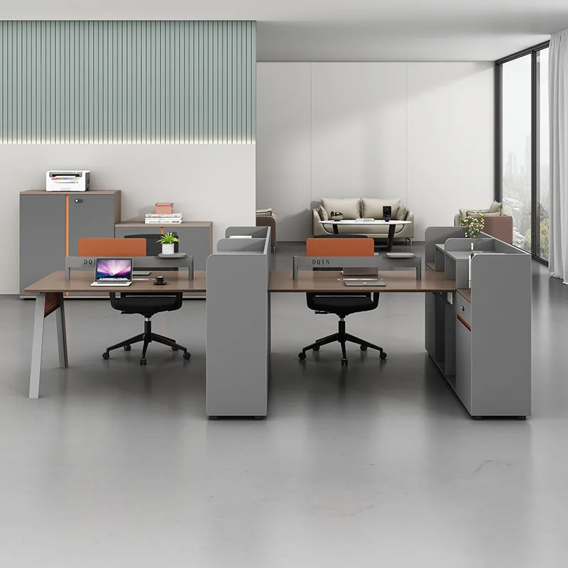 

Staff office desk chair combination four people, simple modern staff 4/6 people, office multi-person card seat partition