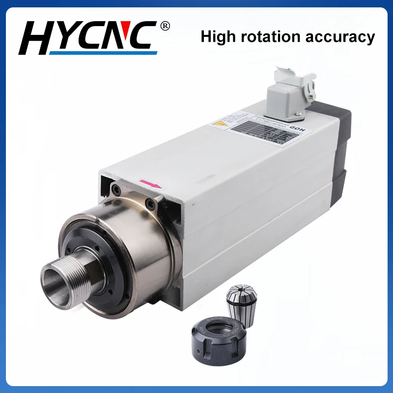 CNC 3.5KW 220V 380V Air Cooled Square Spindle Motor ER25 Chuck 18000rpm 300Hz Milling Spindle For CNC Carving Woodworking Router