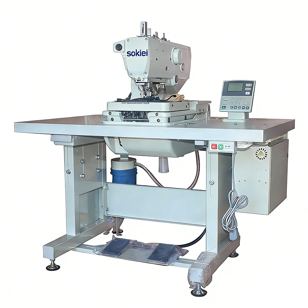 Automatic Industrial Flat-Bed Chain Stitch Gear High-Speed Eyelet Button Hole Sewing Machine For Jeans Clothes Garment Making