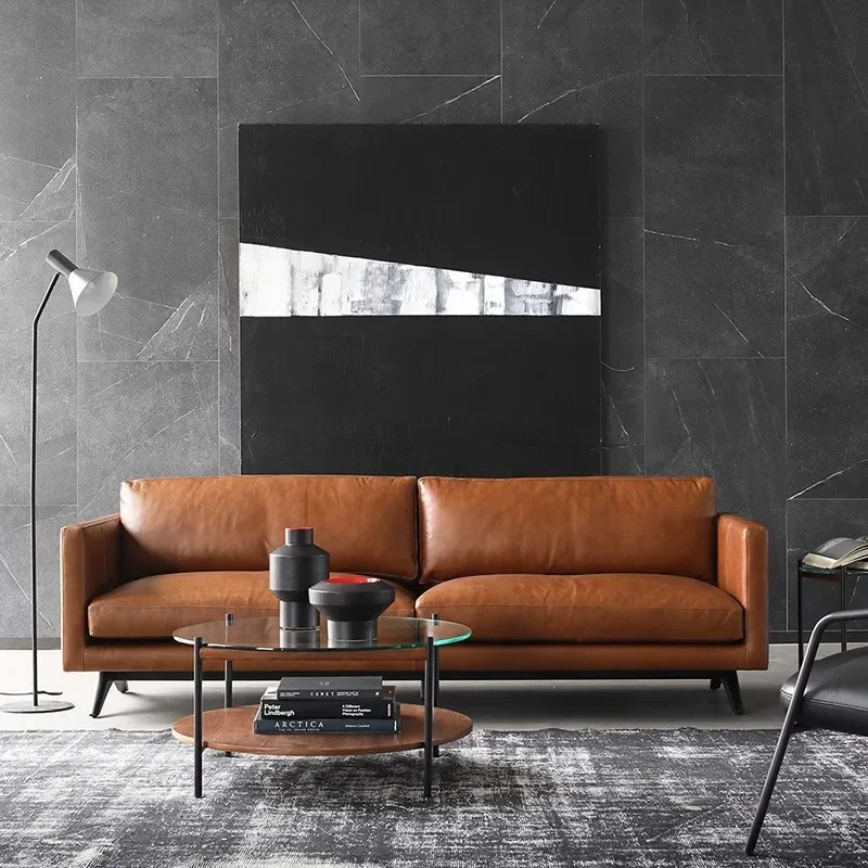 

ABCNordic Leather Sofa Set Modern Italian Minimalist Design for Suitable for Family Living Rooms, Hotels, Apartments Customizabl