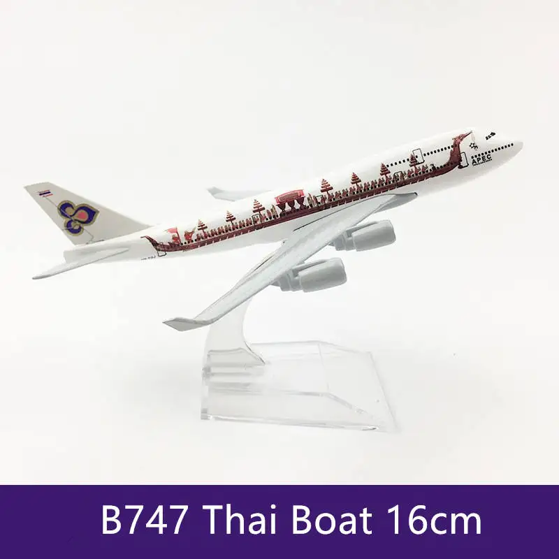 16cm 1/400 Scale Thai Boat B747 Metal Diecast Airplane Model Kits for Adults Planes Aviation Gift or Home Desktop Collection