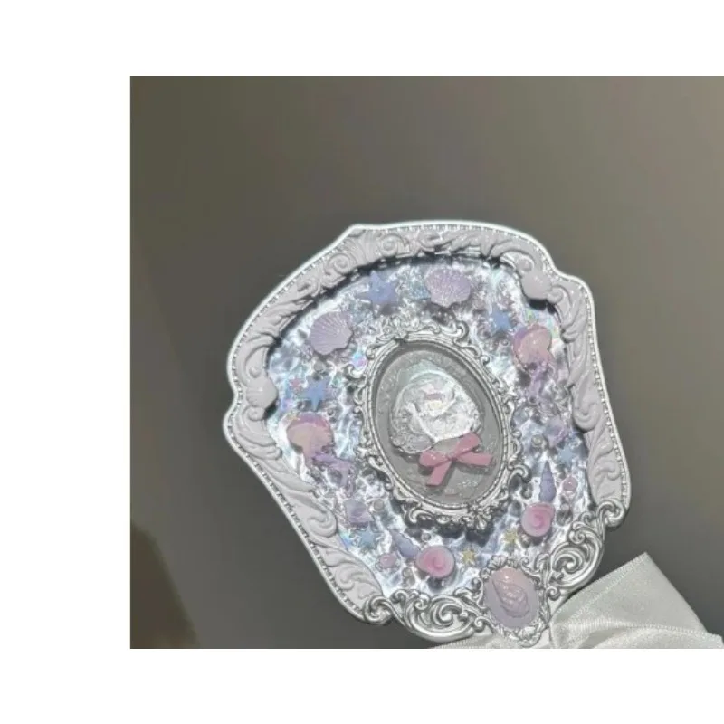White Blue Pink and Chocolate Fairy Design Mirror Handheld Limited Edition Mirror