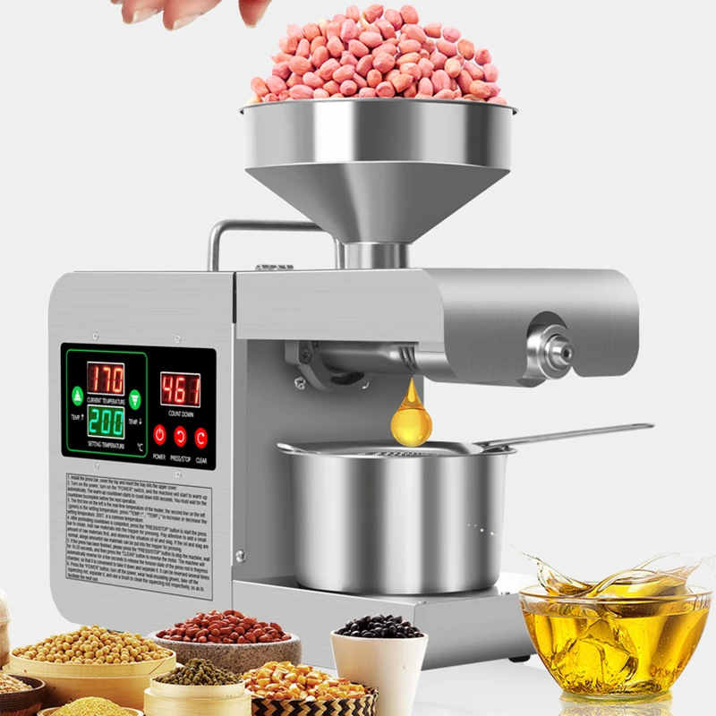 X8S New Intelligent Temperature Control Oil Press 820W Small Household Commercial Oil Press Homemade Peanut Oil