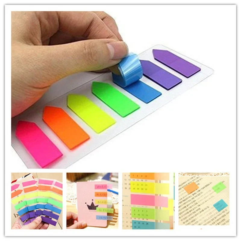 2Pcs Creative Korean Stationery Sticky Note Stickers Scrapbooking Fluorescent Index Posted