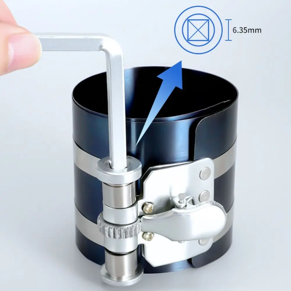 ประเภทวงล้อแหวนลูกสูบคอมเพรสเซอร์ปรับ 53-175 มม.ลูกสูบเครื่องมือติดตั้งกําจัดเหล็ก CLAMP Band ติดตั้งรถ