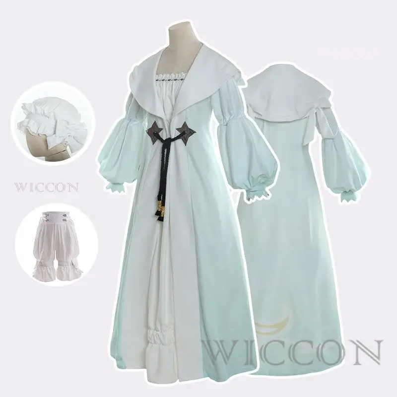 

Final Fantasy 14 Crescent Moon Night Gown Nightcap Nightdress Three-piece Set Cosplay Halloween Carnival Costume