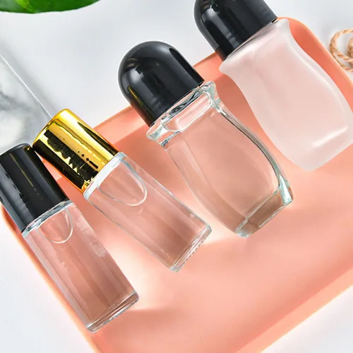 Imagen 2 del producto 1x 3x 10x botellas de vidrio ámbar/transparente/smerilado 30ml/1oz 50ml rollo Extra grande en botella de aceite de Perfume axila