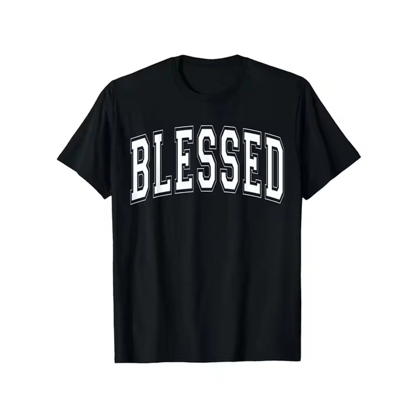 item picture mens christian blessed t shirt with blessed print verse soft comfortable black with white lettering church outfits spiritual gift apparel for men casual wear short sleeve round neck casual christian clothing