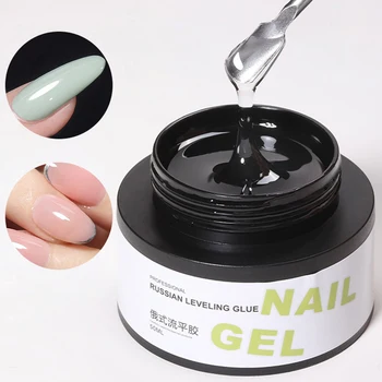 Gel Sólido Transparente UV LED Função, Adesivo Funcional, Verniz Removível Nail Art, Alta Capacidade, 50ml
