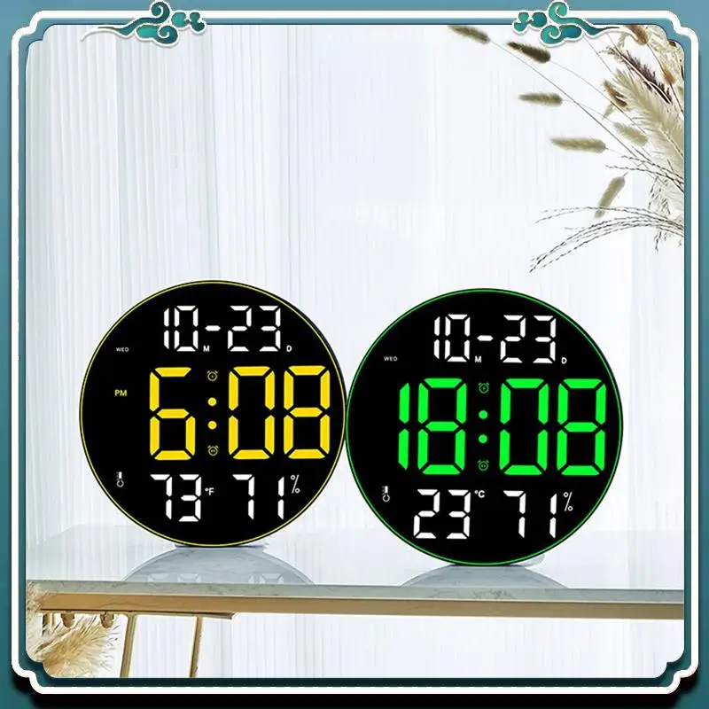 

Premium Ambient Light 12 Inch Big Screen Multifunction Clock Simple Living Room Wall Clock Led Wall Clock Easy To Use Magenta Co