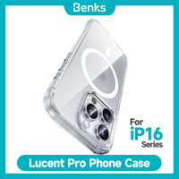 Benks New Magclap Lucent Pro Phone Case for iPhone 16 ProMax Apple 16Pro 16ProMax Transparent Magnetic Protective Case Anti-drop