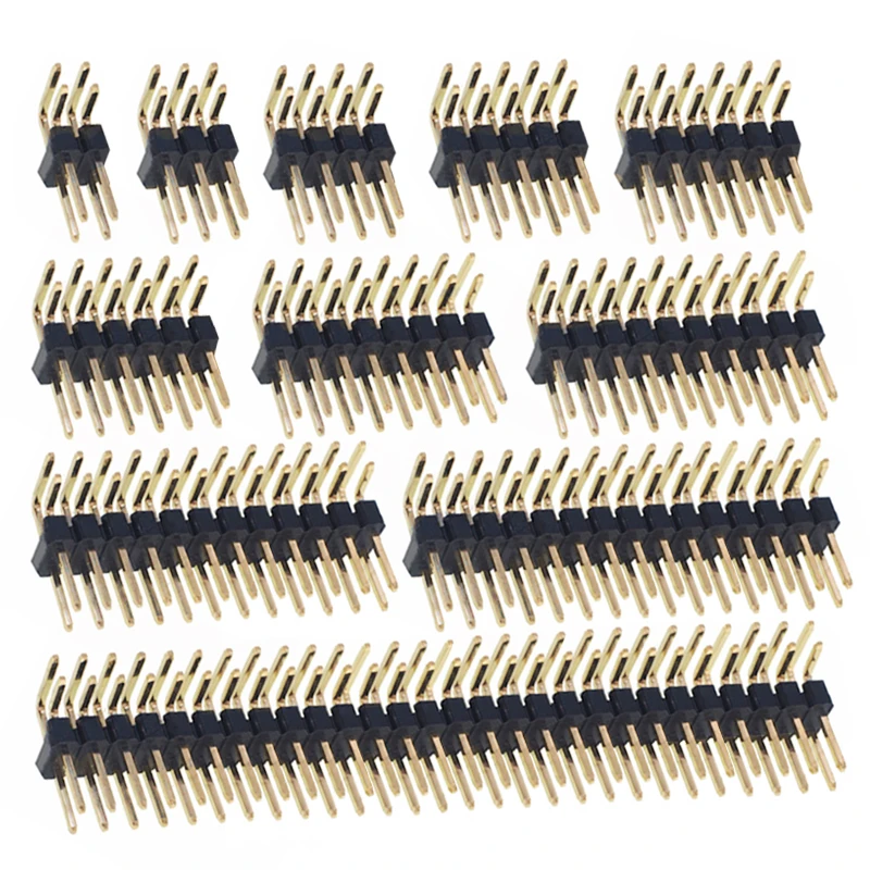 20PCS 2.54mm Single Row single pin curved Pin Header Connector Double row pin header 2P/3P/4P/5P/6P/8P/10P Strip Curved Needle