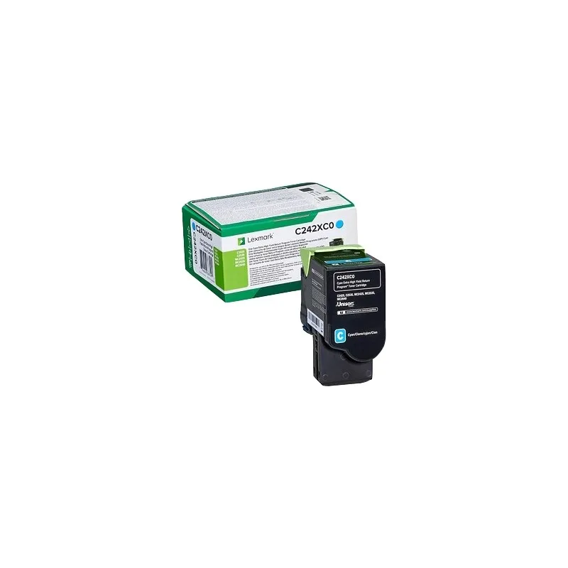 Lexmark C2425/C2535/MC2425/MC2535/MC2640 Cyan Original Toner cartridge-C242XC0 C242XC0 tintasycartuchos.com