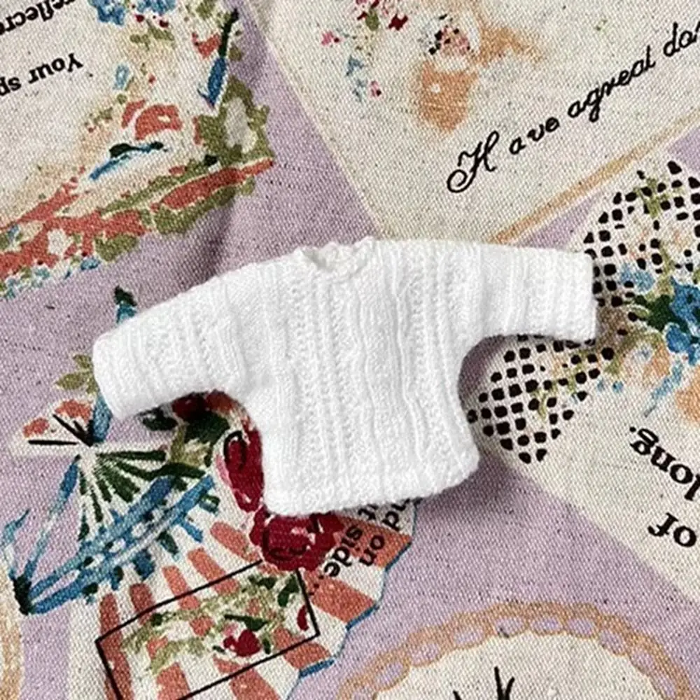 High Quality Fashion Doll Shirt Sweaters 2 Styles White Doll T-shirt Tops Gift Toys 1/11 ob11 Dolls/1/12 Bjd Dolls