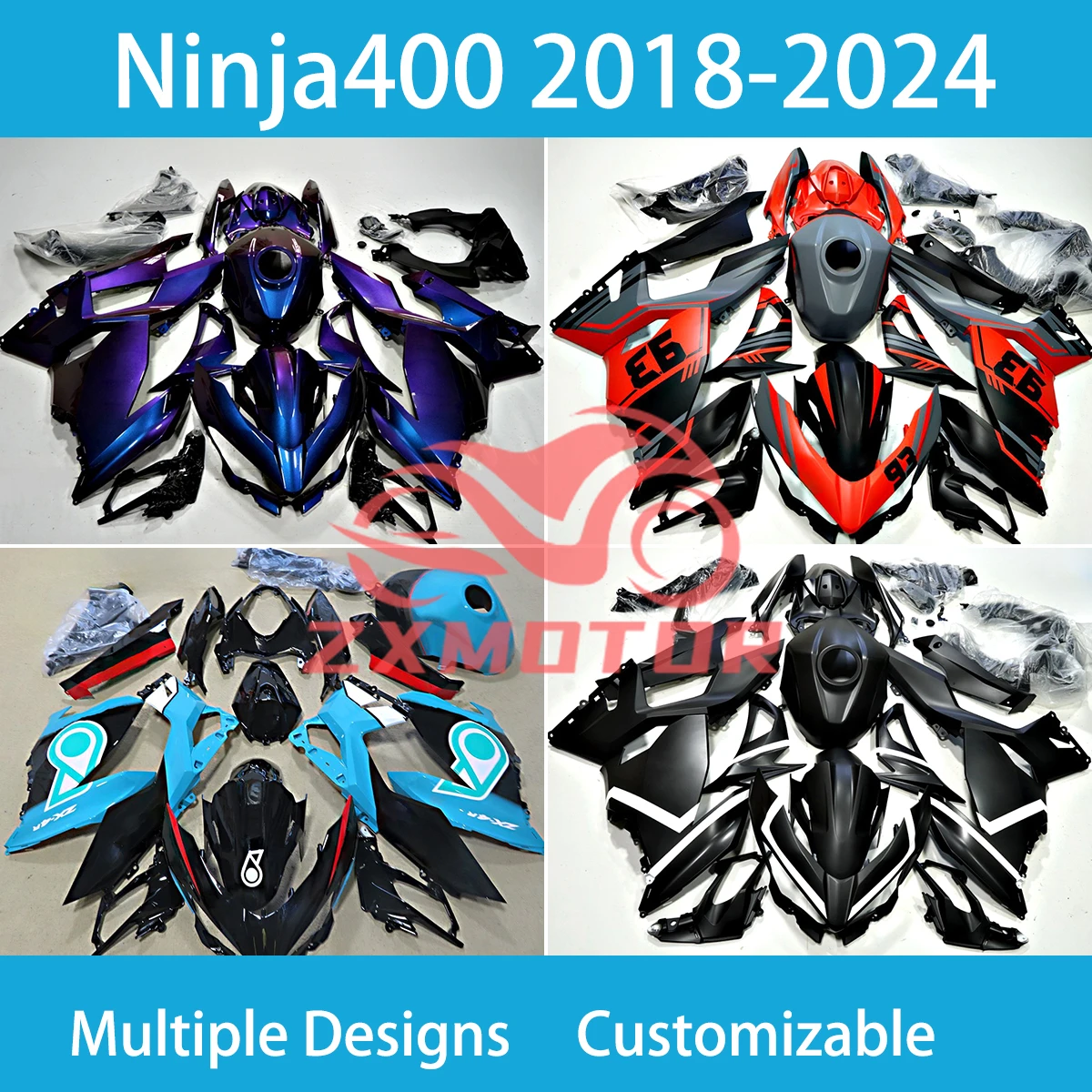 

Ninja 400 Fairing Kit Fit for Kawasaki EX400 2018 2019 2020 2021 2022 2023 2024 Injection Molded Fairings Motorcycle Parts