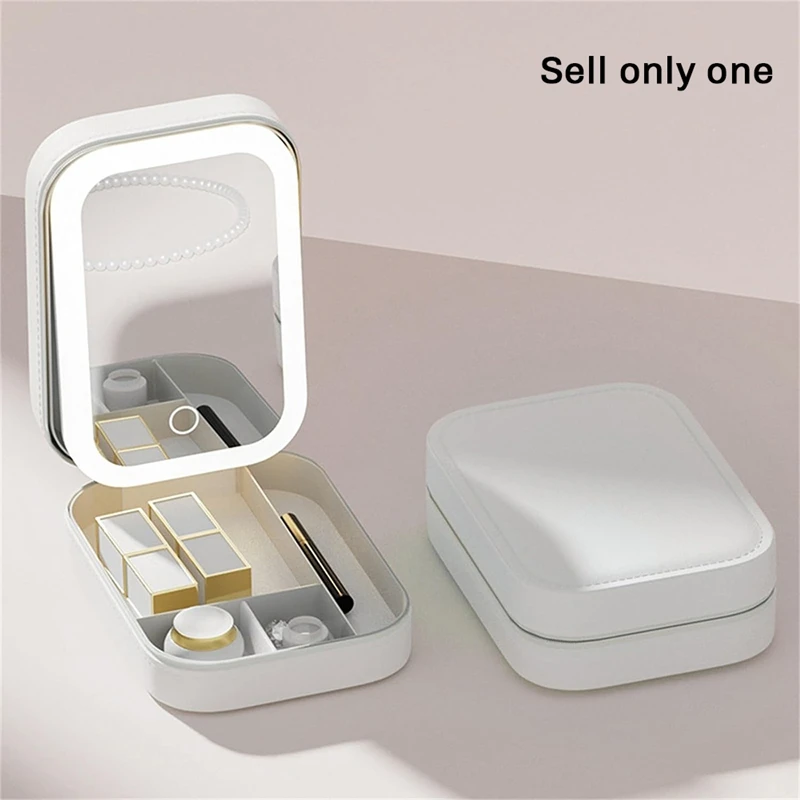 LED trójkolorowa regulowana lustro do makijażu, lustro do makijażu z regulacją jasności w trzech kolorach ze światłami