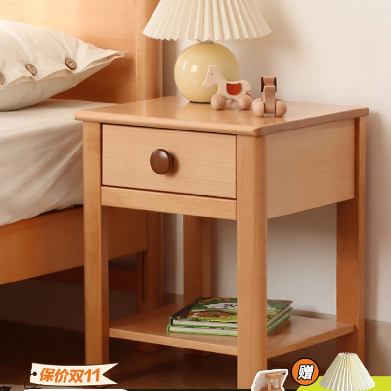 

Xiaoqiao wood-making all-solid wood original wooden cabinet beech Nordic Japanese modern minimalist bedside