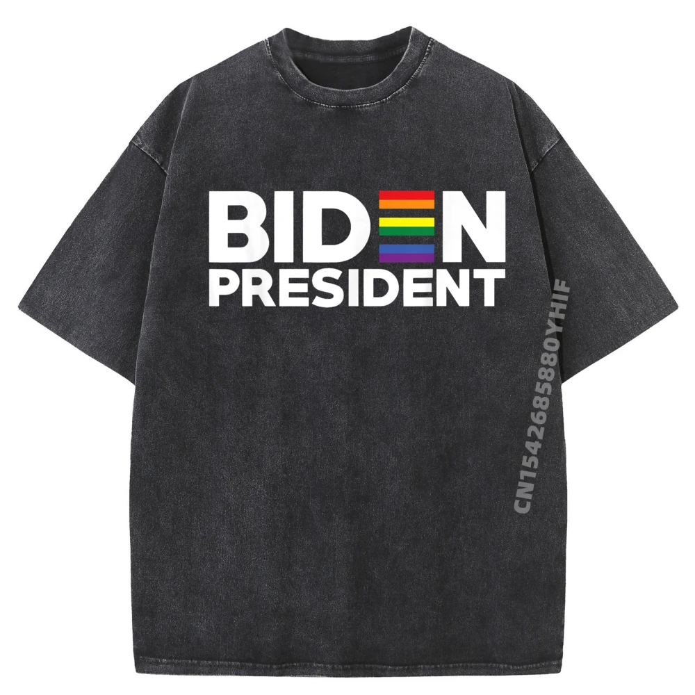 

Joe Biden For President LGBT Halloween Luxury Simple Tops & Tees Letter Printed Tshirt Latest Slogan Vintage Washed T-Shirt