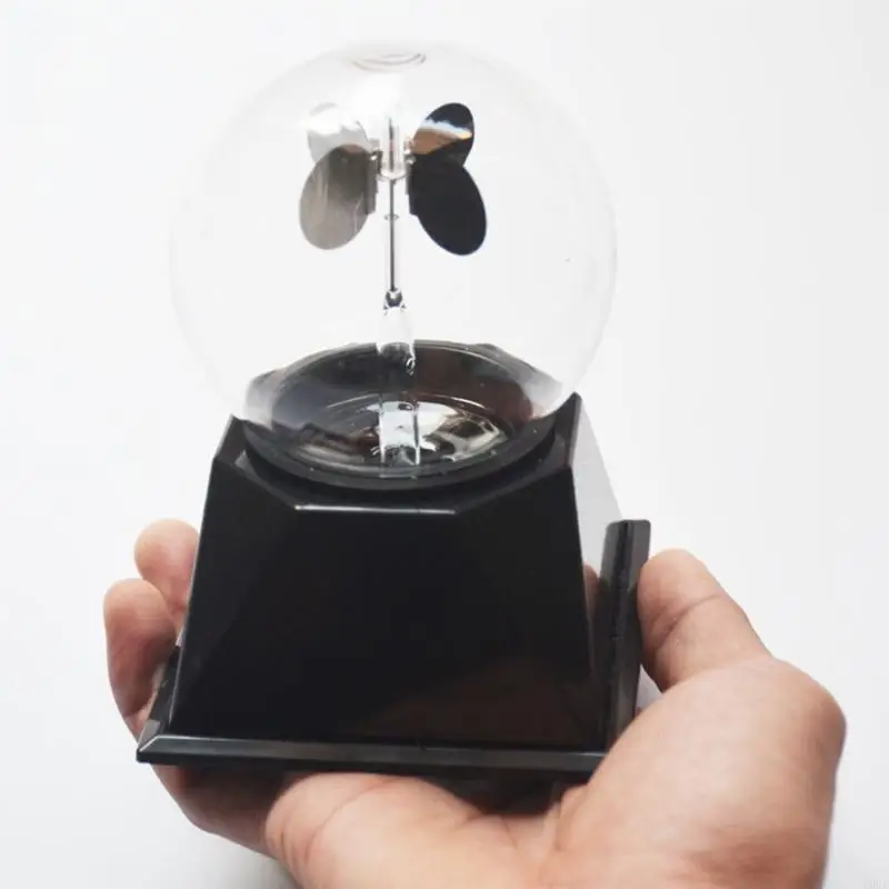 T8UC Solar Power Radiometer Crookes Spinning Vanes Glass Windmill Gift Home Desk Deco