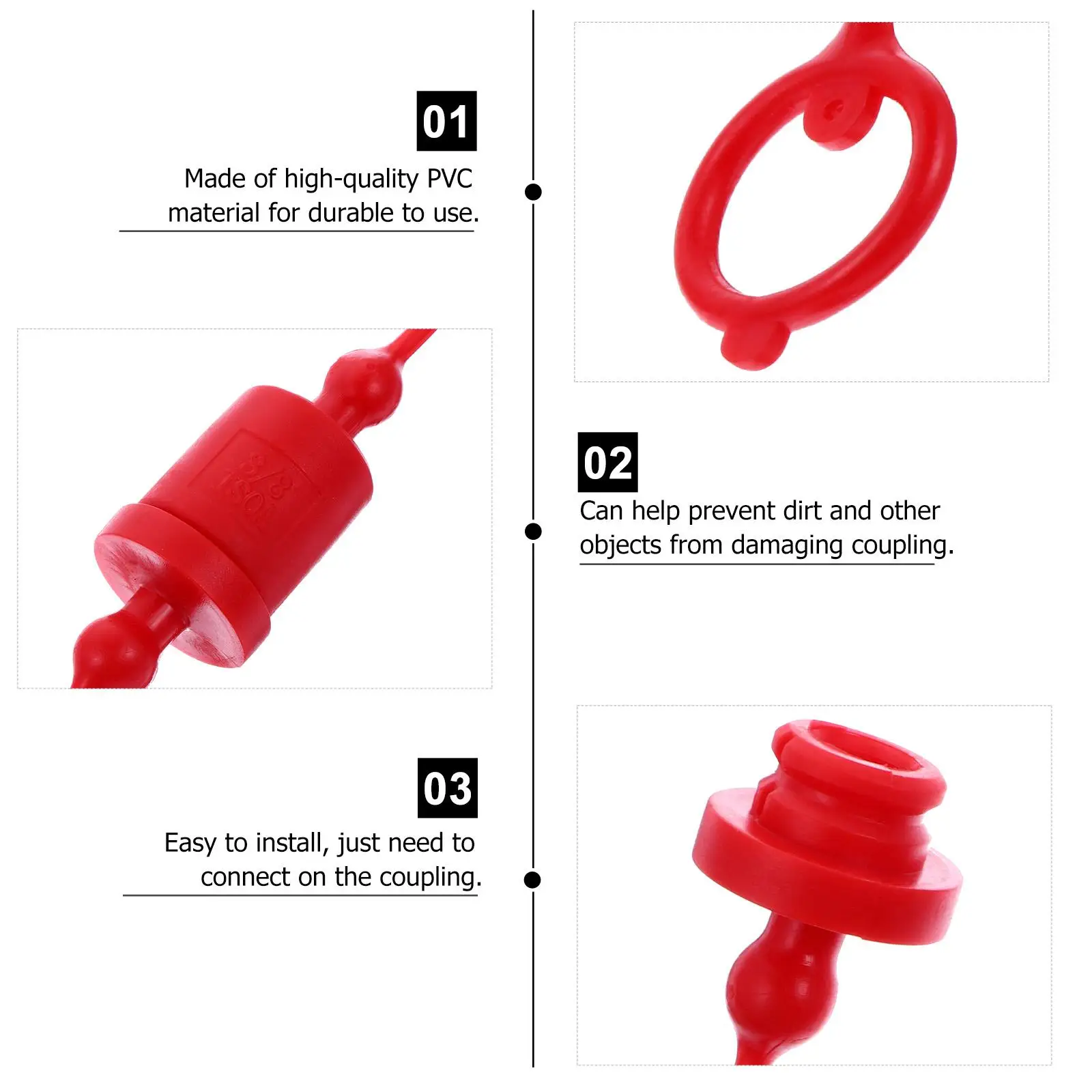 2 Sets Reflective Connector Dust Protection Cap Hose Connecting Pvc Tractor Quick Plastic Caps
