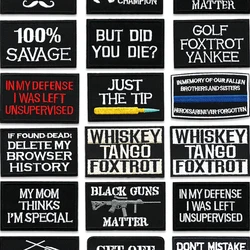 Tactical Patch Military Clothing Letter Iron On Embroidered For Sew Parches Mochila Designer Naszywki Letras Jacket White Black