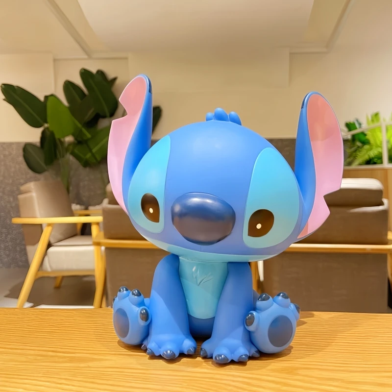 Hot Sale Stitch Angel Piggy Bank Cartoon Anime Money Box Pvc Model Kawaii Doll Decorative Collect Kids Toy Holiday Birthday Gift