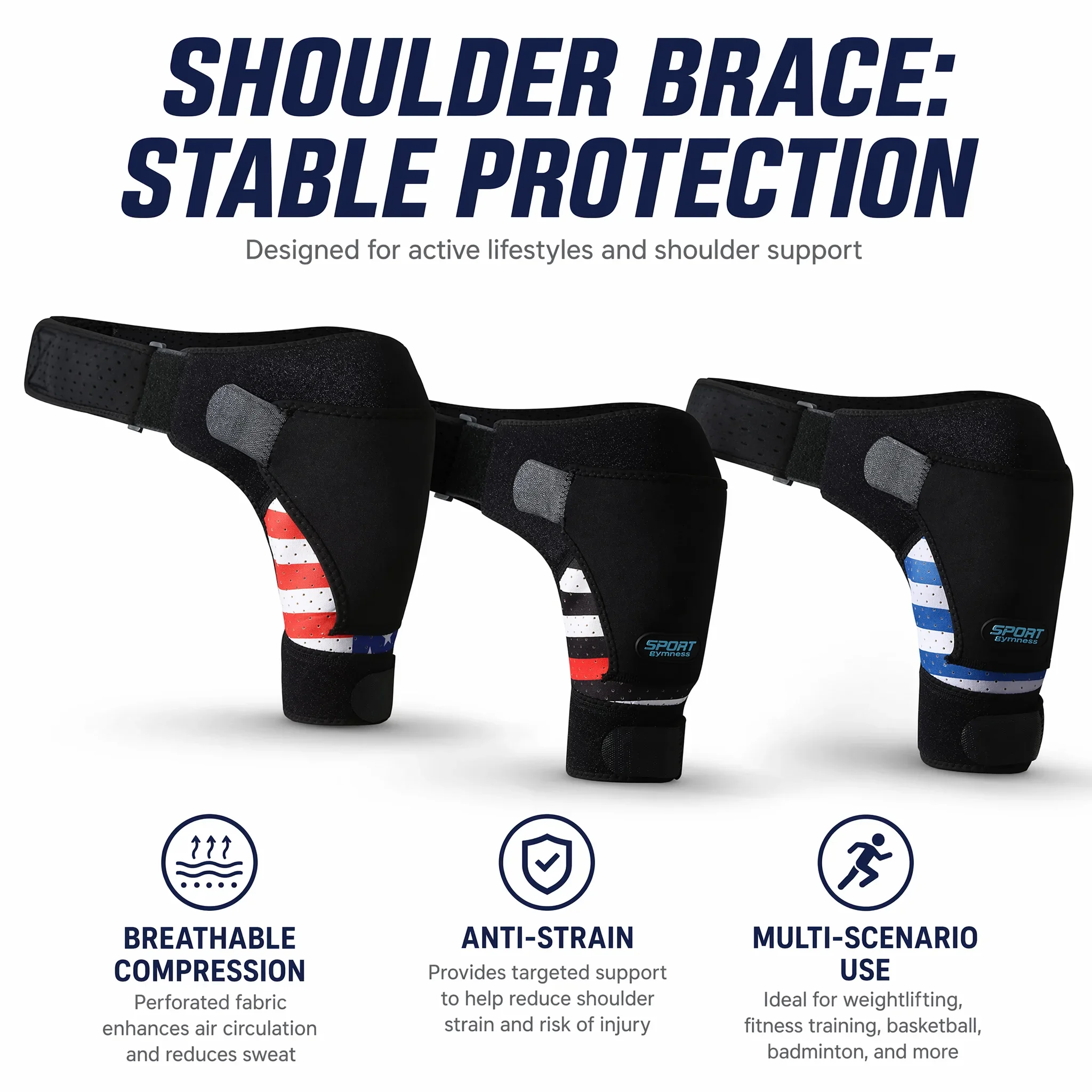 

Shoulder Support Brace for Men Women, Adjustable Shoulder Stability Brace with Ice Pocket, Breathable Neoprene Shoulder Immobili