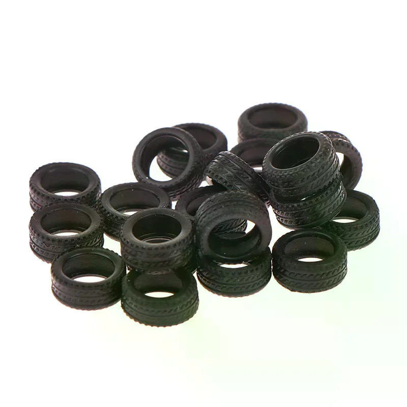 20PCS 1/64 Car High Quality Tire Skin Model Scene Accessories Tire Wheels Car Model Scene Toy Car