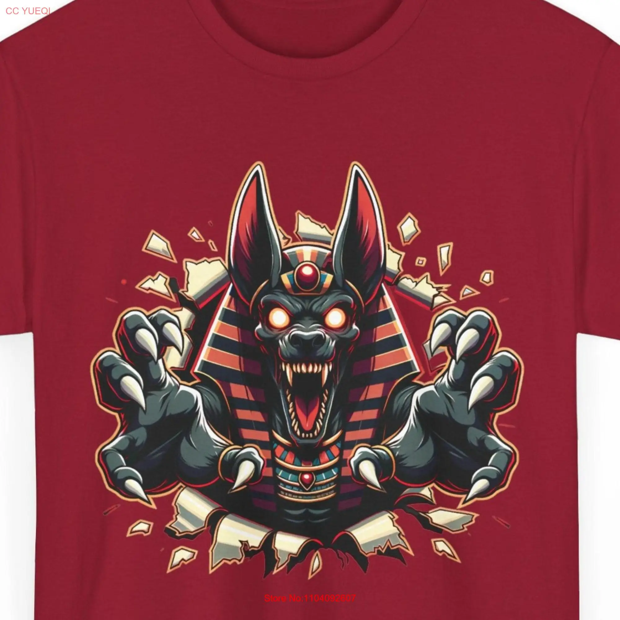 3D Optical Illusion Anubis T Shirt Halloween Design Scary 100 Cotton Spooky Unique Costume Outfit Mythology