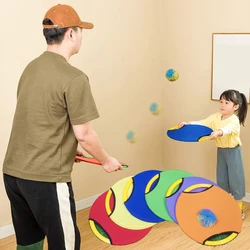 Funny Ball Toy Parent Child Easy Apply Throwing Kids Toy Racket Catch Ball Game Set Interactive Outdoor Sports Elastic PlateFunn