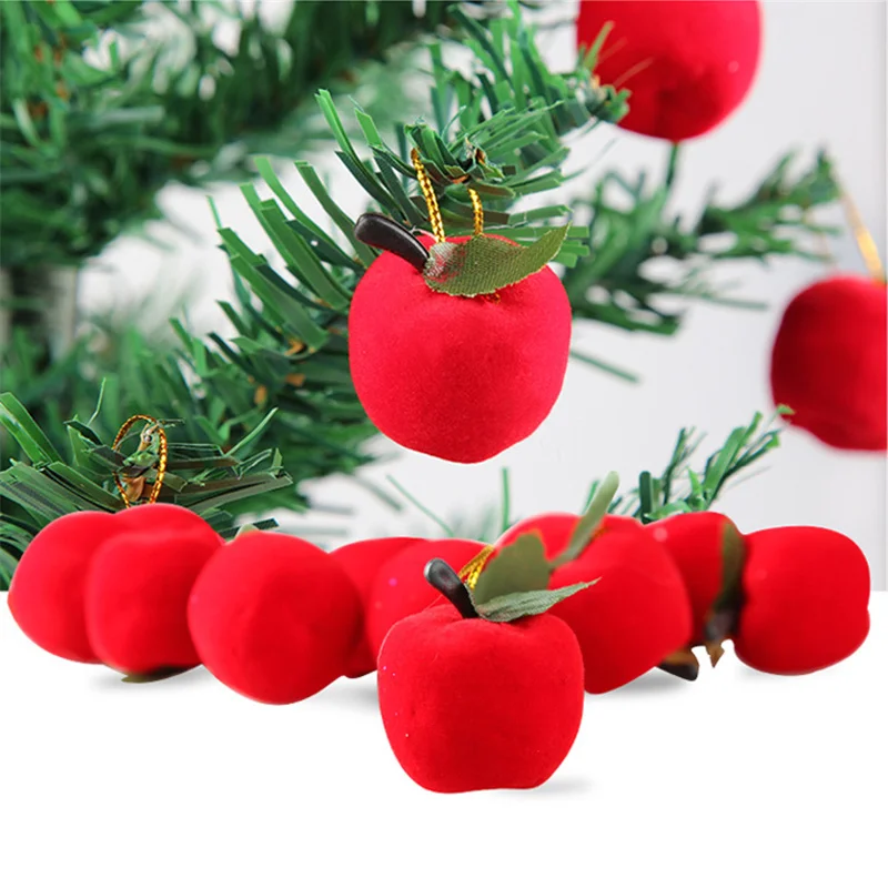 Christmas Apple Ornament Xmas Tree Hanging Decorations Holiday Tree Red Foam Ball Ornament Pendants Holiday Party Supplies