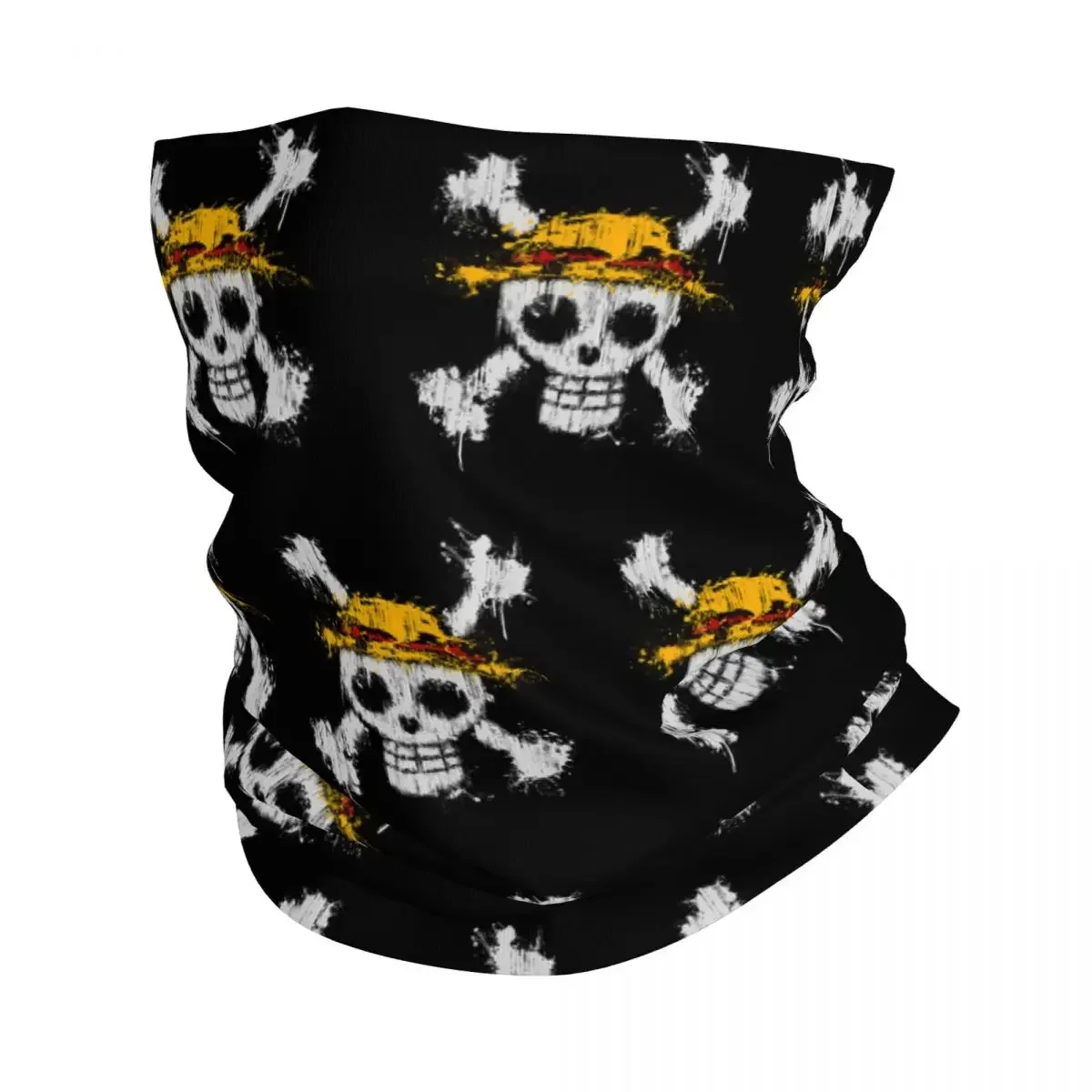 Balaclava impresso crânio anime para adulto, capa de pescoço unisex, balaclava impresso japonês, envoltório quente, ciclismo e equitação, 1 pc, inverno