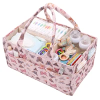 Organisateur de couches pour bébé, panier de rangement portable multi-poches avec 2 séparateurs amovibles, sac à main imperméable pour articles essentiels de bébé 1