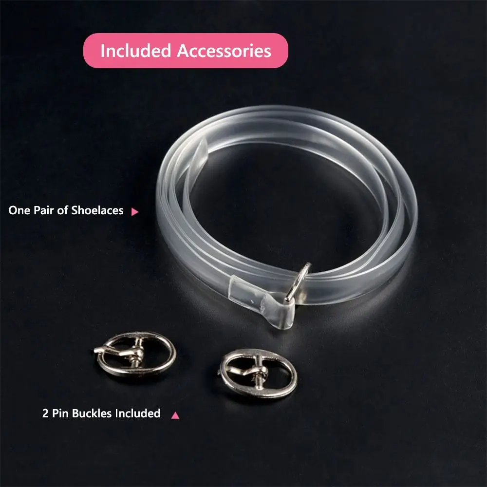 60cm Invisible Shoelace Straps Wrap Around Prevent Slipping Transparent Shoe Belt High Heels Flats Anti-Slip Strap Shoe Laces