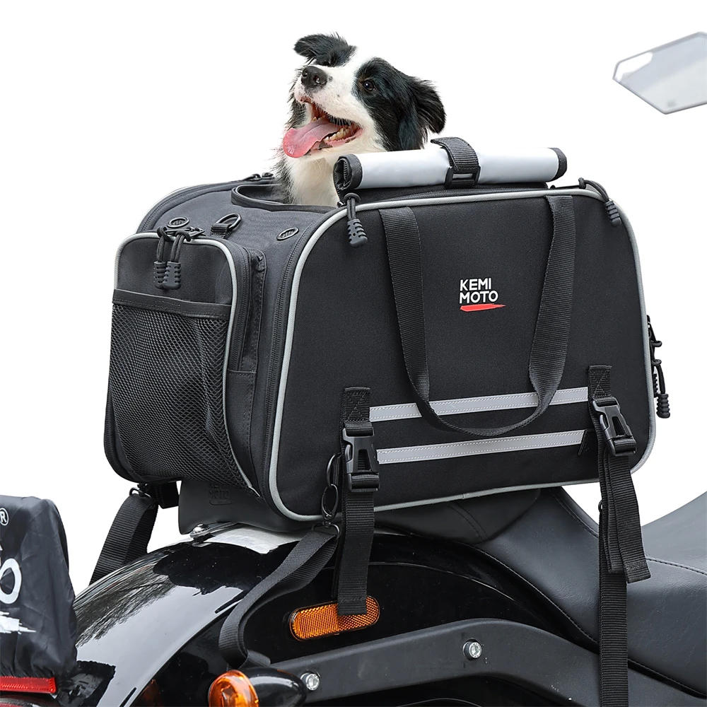 Motorcycle Pet Dog Travel Bag 20lbs Pet Carrier Airline Approved Folding Cat Dog Carrier For Luggage Rack and Passenger Seat Bag