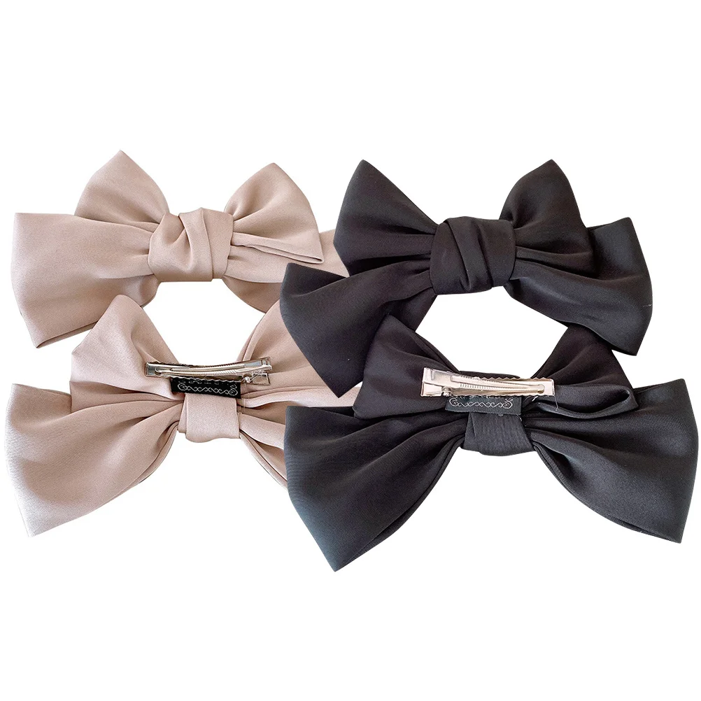 

2pcs Bowknot Hairpins Fabric Bow Clips Large Hair Bows Barrette Hair Accessories Wedding Party Daily Use Lightweight Durable