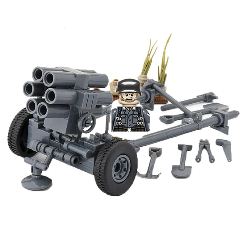 WW2 Military Building Blocks Solider Figures Gifts Weapons Guns Germany artillery Single Sided Figures Toys For Kids Mini Bricks