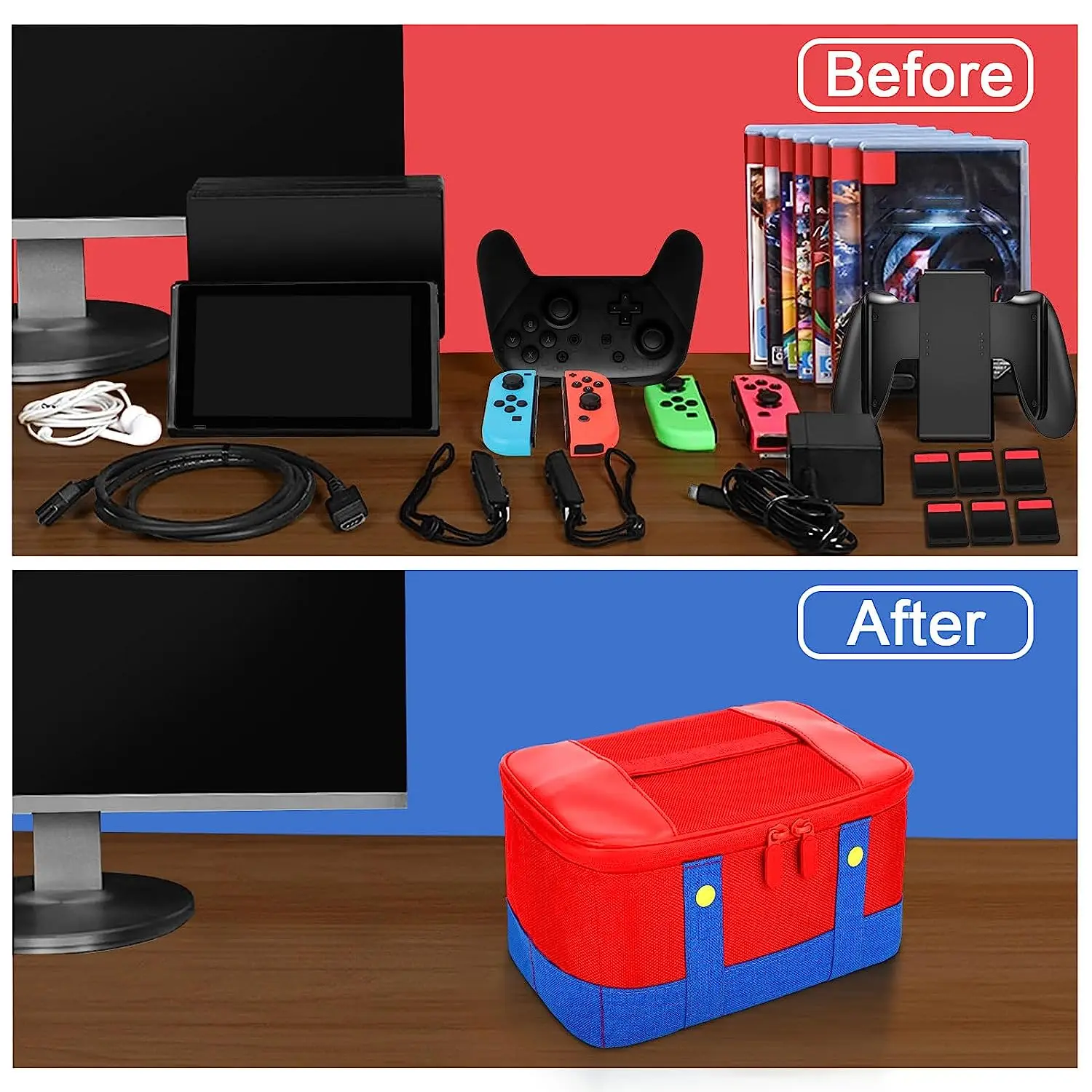 Imagen 4: Estuche de Transporte para Switch 2, Estuche de Almacenamiento Compatible con Nintendo Switch 2/Switch/OLED/Lite, Funda Protectora de Viaje de Carcasa Blanda