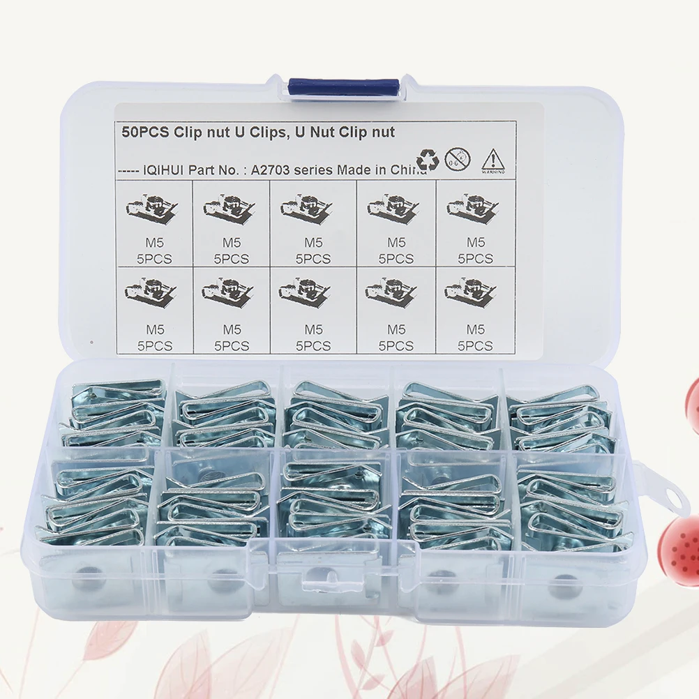 

50 Pcs Pinch Nut Fasteners Motorcycle Panel Clips Body Steel Fairing Silver Mechanical