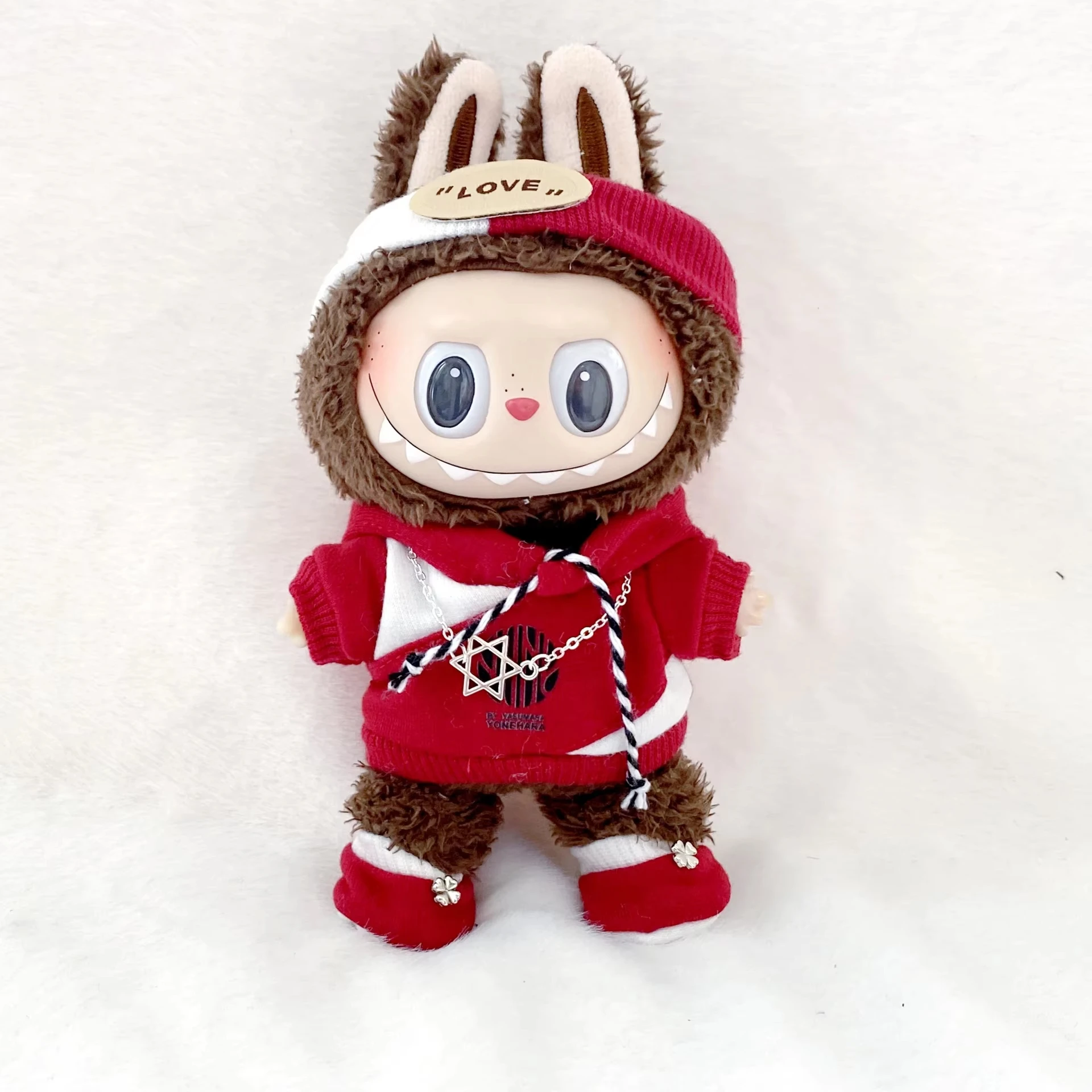 College Culturele Reizen Stijl Outfit Kleding Set voor 17 cm Labubu 3.0 Pluche Idool Poppen Accessoires Kid Cadeau Voor Kinderdag