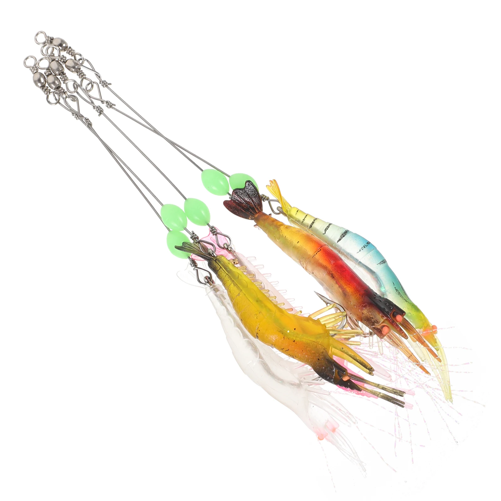 

5pcs 9cm 6g Soft Plastic Fishing Lures Night Glow Artificial Baits Shrimp Hooks Bass Pan Fish Saltwater Freshwater Reusable PVC